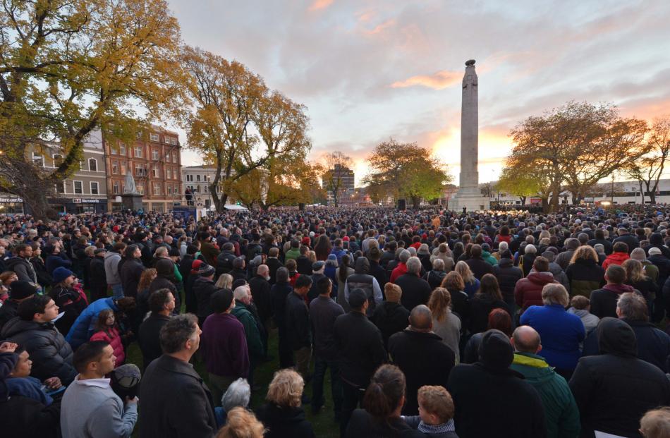 ANZAC Dawn Service at Queens Garden in Dunedin. Photo: Gerard O'Brien.