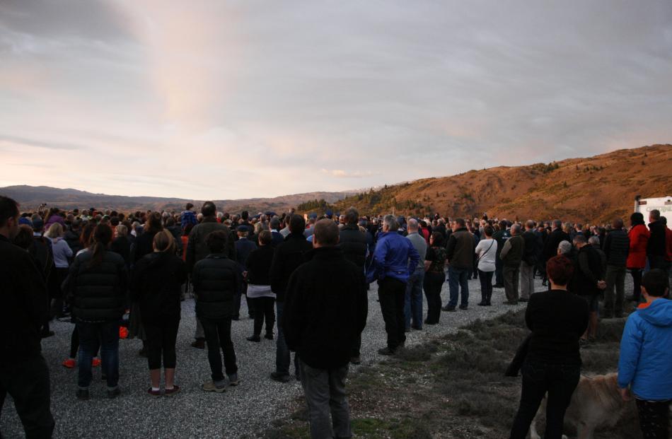 Dawn service at the Clyde lookout. Photo: Liam Cavanagh