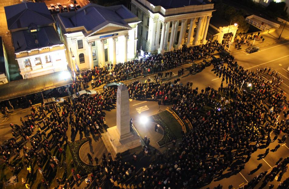 A crowd of at least 2000 people is estimated to have attended the dawn service. This photograph...