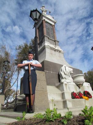 Courtney Batchelor of the No 26 (Oamaru) Squadron Air Training Corps forms part of  an honour...