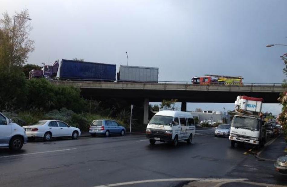 Diversions are in place after a truck jack-knifed on the Southern Motorway this morning. Photos...