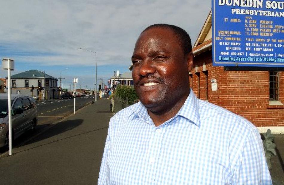 West side . . . Dunedin South Presbyterian minister the Rev Henry Mbambo is leaving seven years...