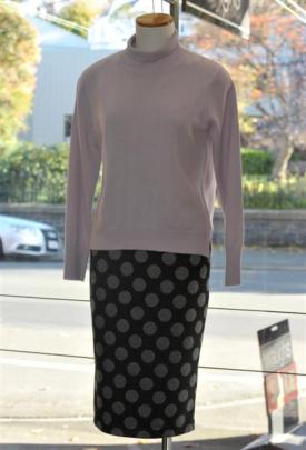 Waughs polyester knit midi pencil skirt  teamed with Waughs knit jumper.