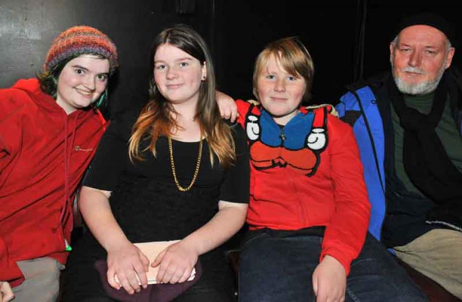Rose North (14), Daisy Amos (13), Louis Amos (12) and Barry Robson, all of Dunedin.