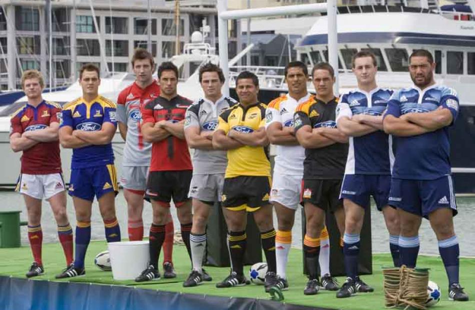 Sports clothing company Adidas launch the new Super 14 Home and Away jerseys with selected...