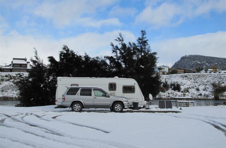 Wayne Kent has his caravan parked where the sun lingers longest at the Albert Town Camping Ground.