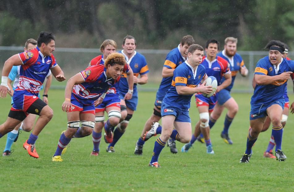 Taieri vs Harbour at Watson Park on Saturday. Photo by Gregor Richardson.