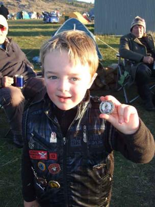 Dylan Fell, of Ashburton, who celebrated his 5th birthday yesterday, proudly displays his 2015...