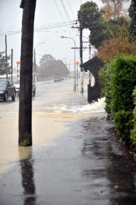 Flooding in Forbury, South Dunedin.