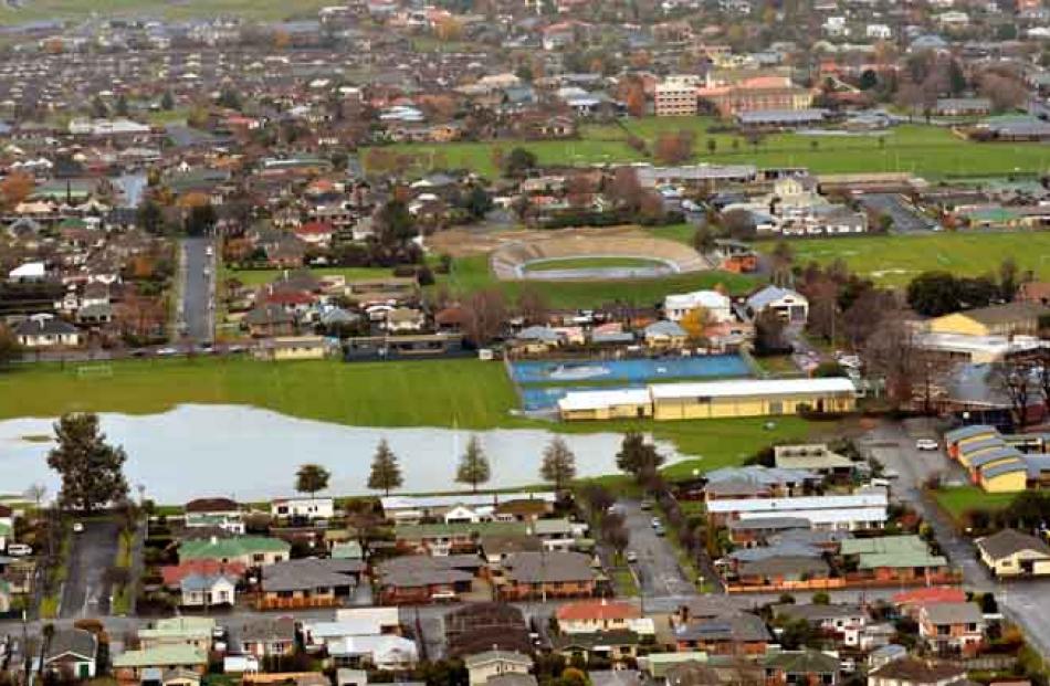 Taieri College floodwater.