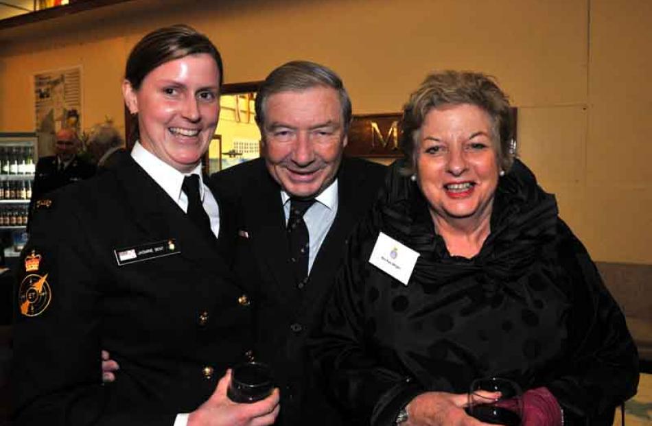 NZ Navy Petty Officer Jasmine Bent, Lieutenant Commander Bill Wright and his wife Pamela Wright,...