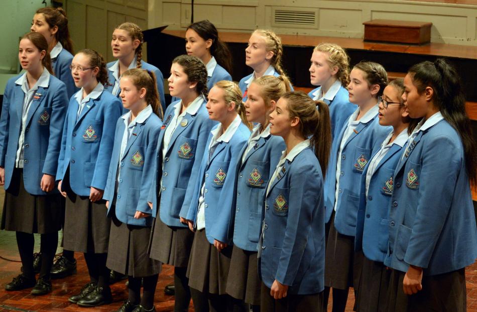 The Queen's High School group Vocarmony perform ' Agnus Dei 'at the Big Sing held at the Dunedin...