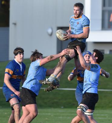 Action from the Taieri vs University A game in the latest round of Dunedin Premier Rugby. Photo...