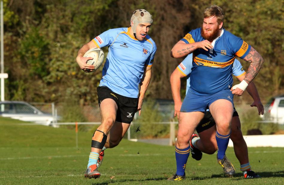 Action from the Taieri vs University A game in the latest round of Dunedin Premier Rugby. Photo...