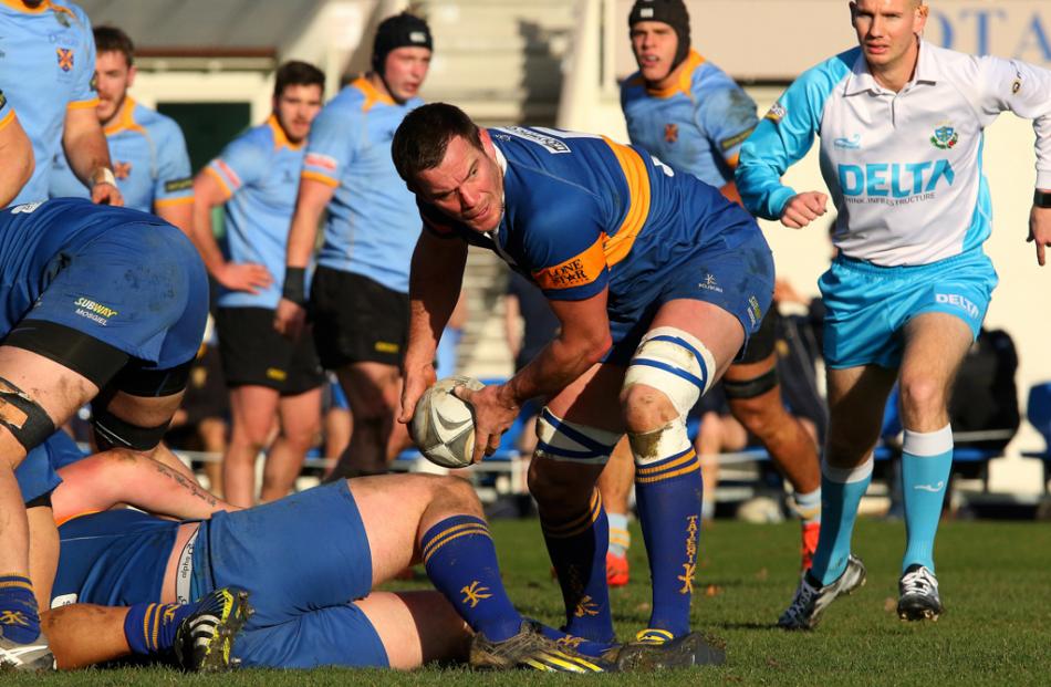 Action from the Taieri vs University A game in the latest round of Dunedin Premier Rugby. Photo...