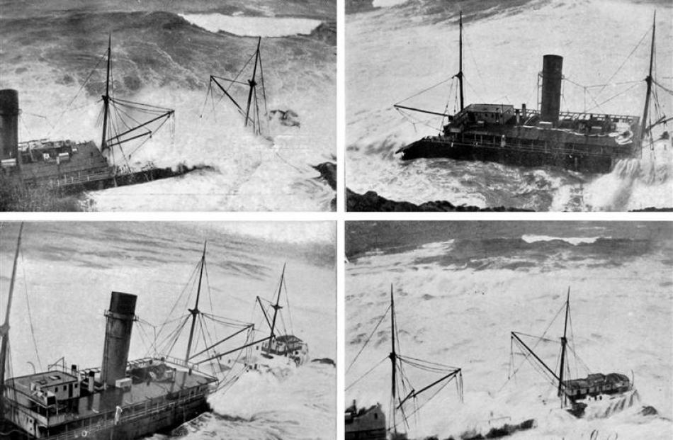 Heavy seas in February, 1914, played havoc with the steamer Tyrone, which had been wrecked at...