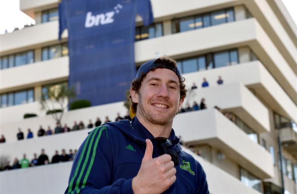 Highlanders reserve first five-eighth Marty Banks gives it the thumbs up.