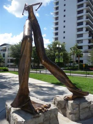 Monument in Right Feet Major, by Todji Kurtzman, is one of eight public sculptures in Orlando's...