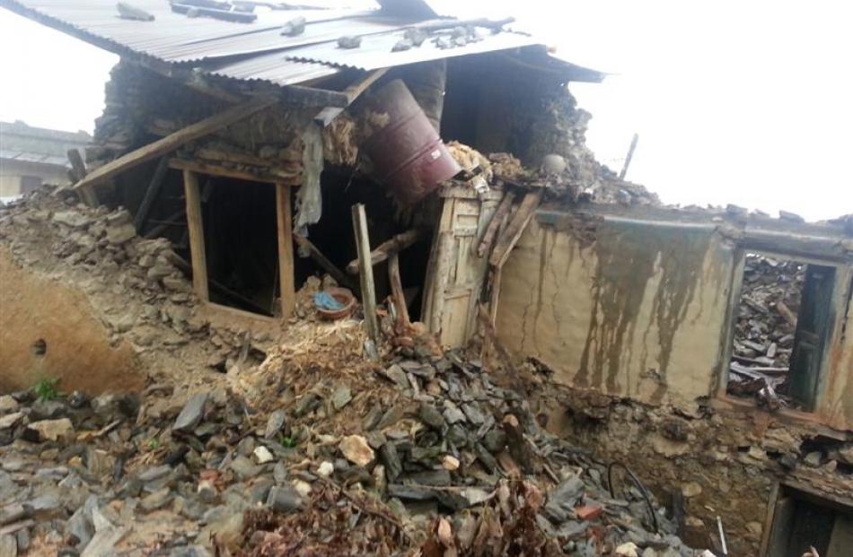 A house in Gamchha Village after the earthquake. Photos by Niranjan Sharma.