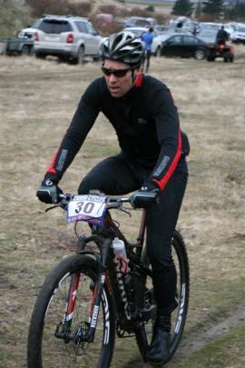 Mike Daish, of Queenstown, during the third leg of the 40km mountain bike track.