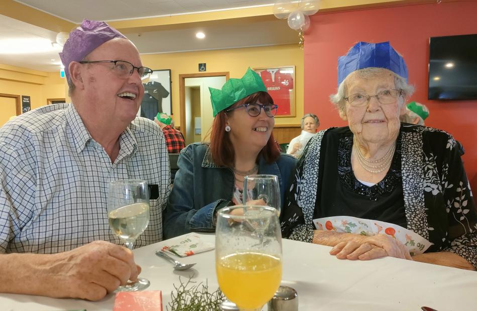 Sharing Christmas lunch for residents and their families of the Maniototo hospital at Ranfurly...