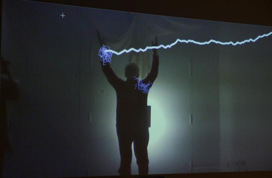 Peter Stupples is struck by lightning as part of David Green's Embodied Earth collaboration.