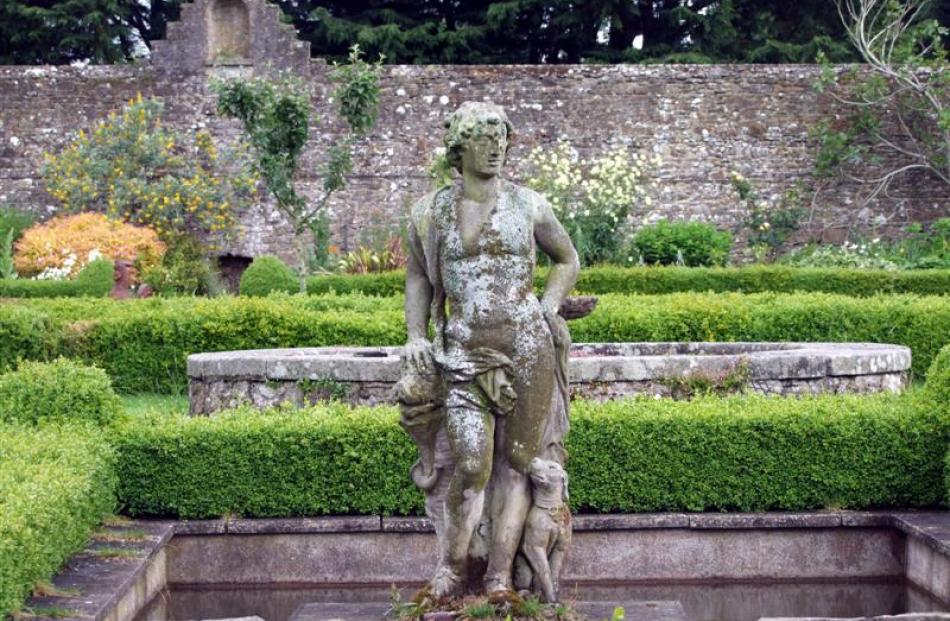 This statue of Nimrod was moved from the lake to the walled garden.