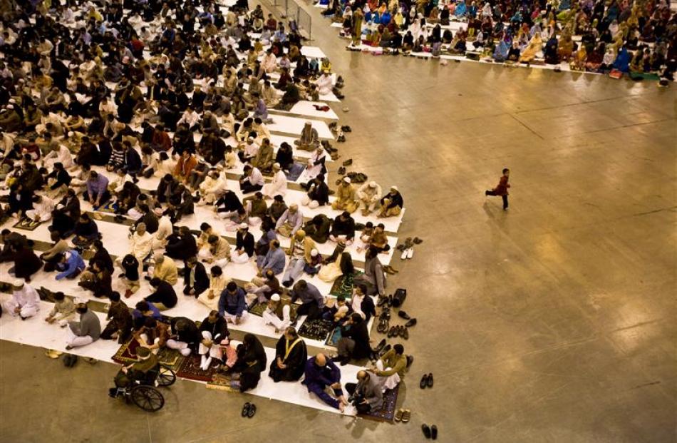Some of the approximately 12,000-13,000 members from 19 mosques in the Islamic Society of Greater...