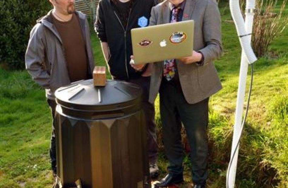 The backyard Nasa-beating aurora-predicting compost contraption and its creators (from left)...