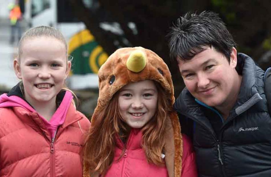 Brooke Duff (10), and Mikayla (10) and Brenda Wood, all of Mosgiel.