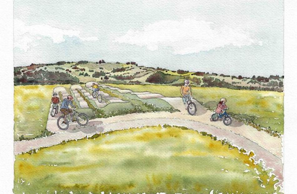 An artist's impression of a pump track to be built at Walton Park, in Fairfield. Supplied image.