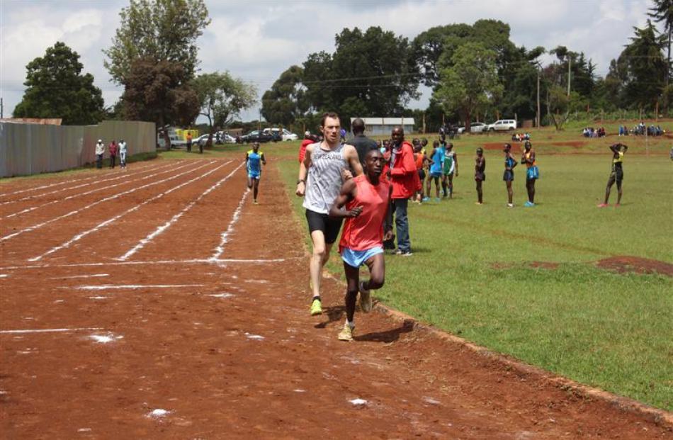 Peter Meffan competes in the 5000m  in the Iten championships in June.