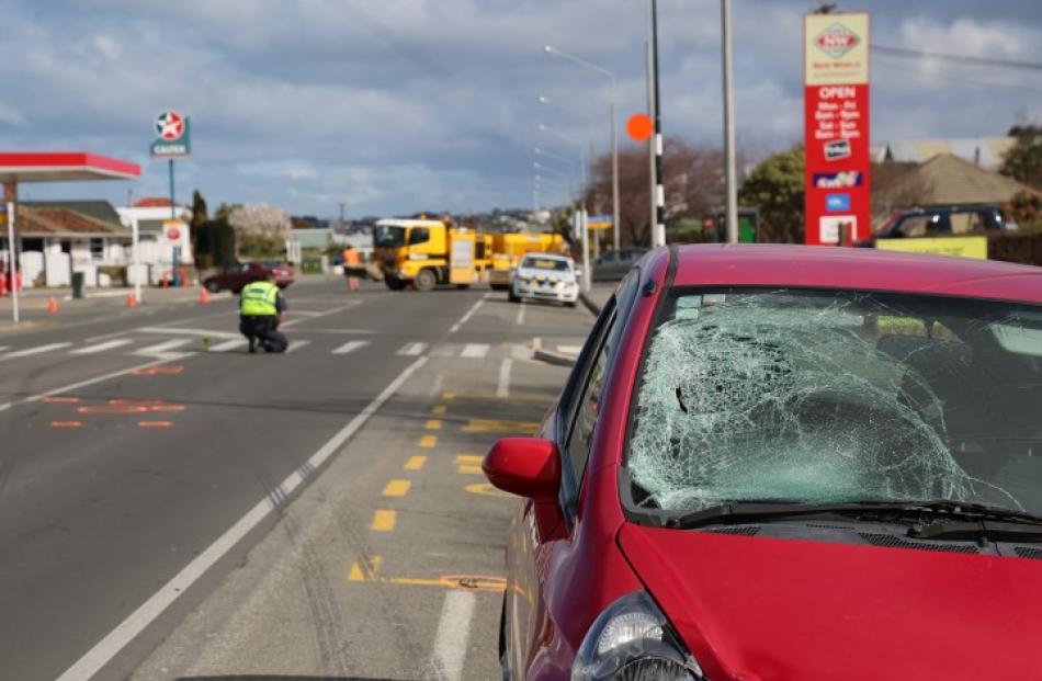 Emergency services at the scene of the accident.