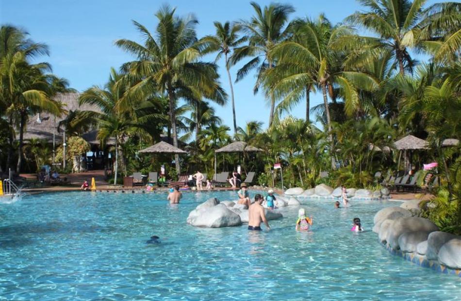 The main pool at Outrigger Fiji Beach Resort.