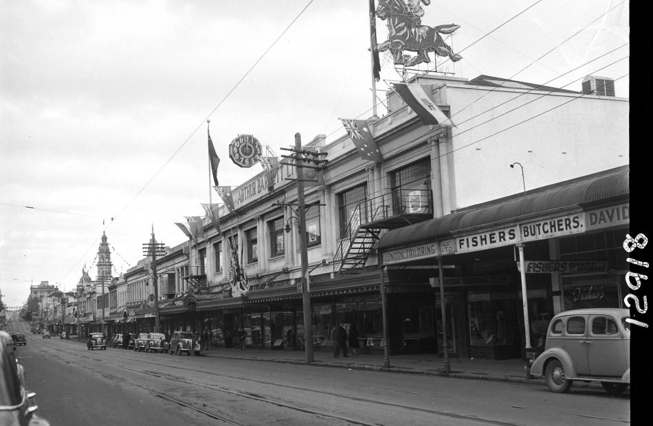 The George St frontage in the 1940s. Photo: Evening Star Collection/ODT