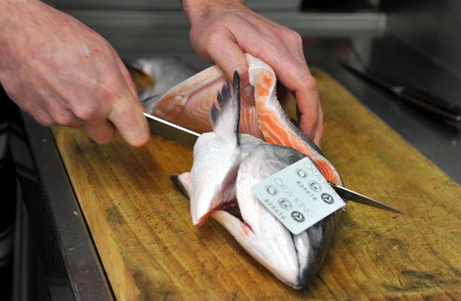 Filleting a fish Step 3).