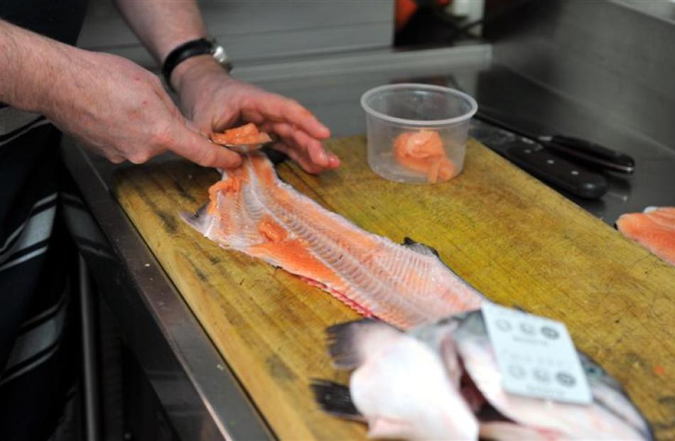 Filleting a fish Step 5).