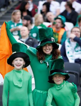 Ireland fans dressed up for their team's 16-9 win over Italy. Photo: Reuters