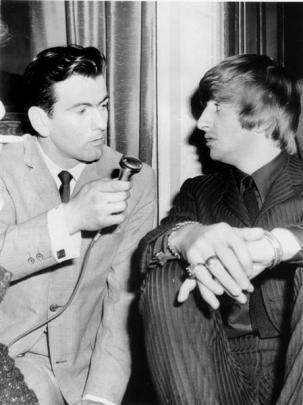 Interviewing Beatles member Ringo Starr in the City Hotel, Dunedin, 1964.