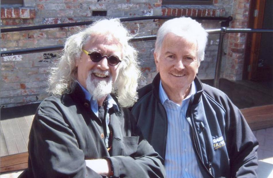 With Billy Connolly in 2009, after spotting him in a Dunedin street.