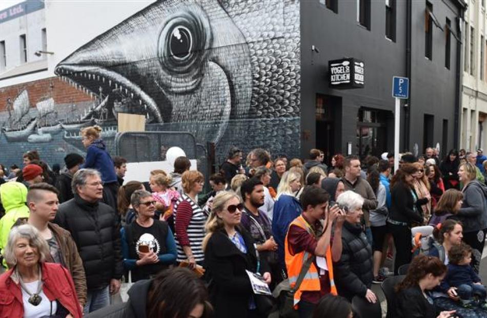 There were good crowds at the street party on Saturday. Photo by Gregor Richardson