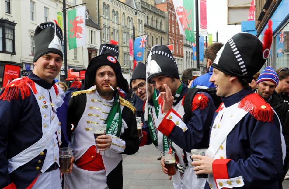 France fans before their team takes on Ireland at Millennium Stadium in Cardiff. Photo: Reuters