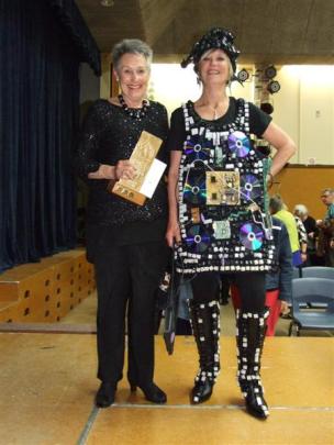 The winner of the Trashion individual section, Denise McGirr (left), of Naseby,  and Natalie...