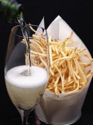 Champagne and chips.
