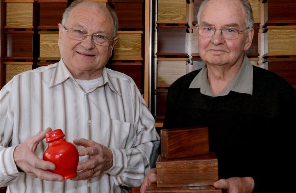Heaven Sent Pet Cremations co-owners Graham Spence (left), of Mosgiel, and Allan Chalmers, of...
