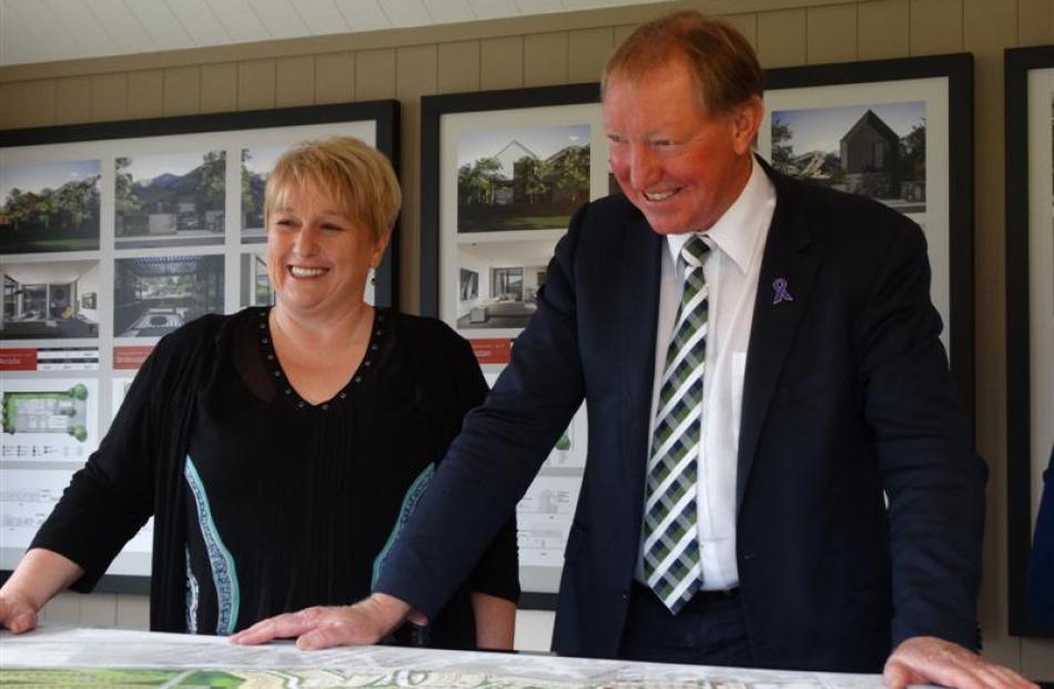 Building and Housing Minister Nick Smith and Queenstown Lakes Mayor Vanessa van Uden at the...
