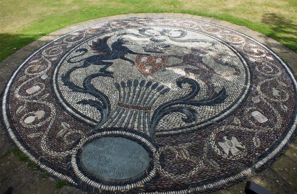 This pebble mosaic was commissioned by Lady Cholmondeley as a memorial to her late husband Hugh,...