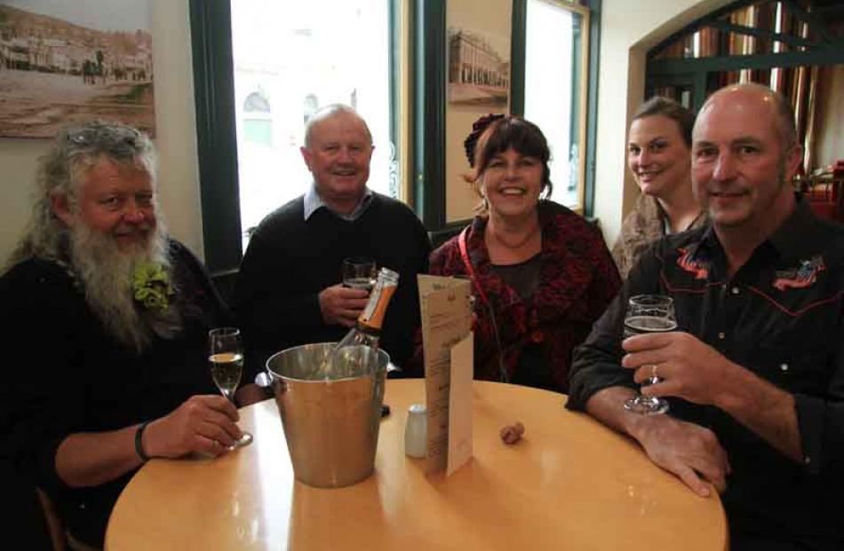Taking in the  cup are (from left) Geoff Omnet, Ali Brosnan, Jane Campbell, Alice Hore and Tony...