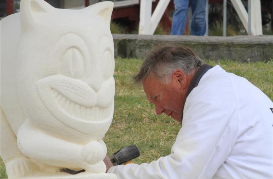 Craig McLanachan, of Dunedin, attending his fifth Oamaru Stone Symposium created three sculptures...