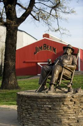 A statue of Jim Beam master distiller Booker Noe takes pride of place in Louisville, Kentucky....